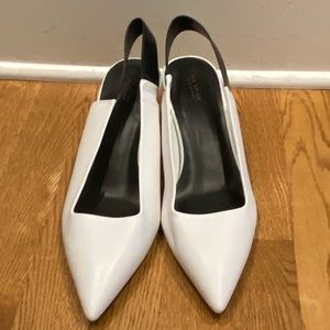 Via Spiga white kitten heels